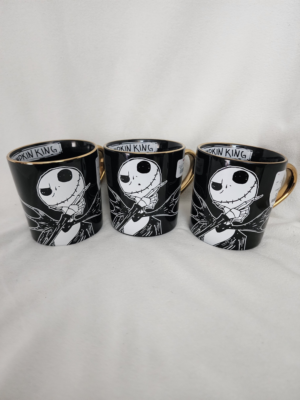 Pumpkin King Black Ceramic Mug with Gold Handle